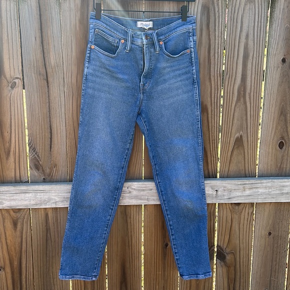 MADEWELL STOVEPIPE Fair Trade Certified Factory Blue Denim Jeans - Picture 1 of 10